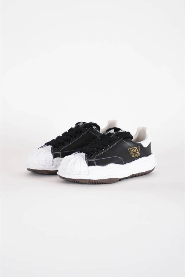 Mihara Yasuhiro Leren Sneakers met Rubberen Zool Black Dames