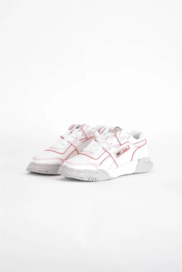 Mihara Yasuhiro Leren Sneakers met Rubberen Zool White Heren