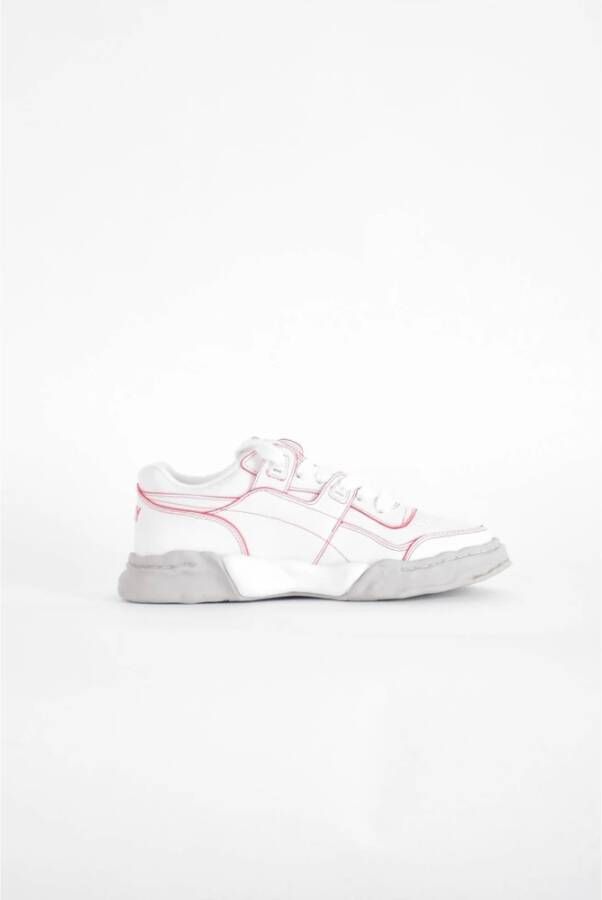 Mihara Yasuhiro Leren Sneakers met Rubberen Zool White Heren