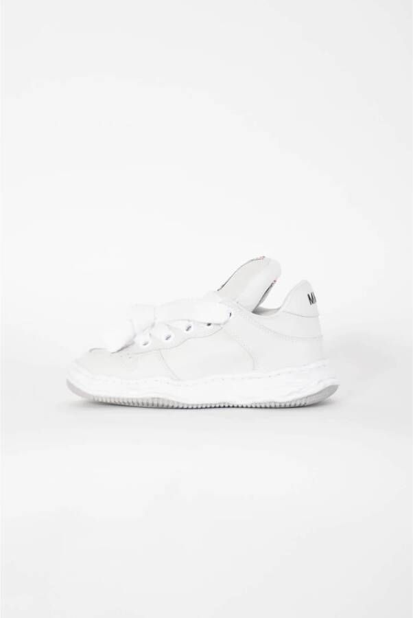 Mihara Yasuhiro Leren Wayne Sneakers met Geperforeerde Neus White Heren