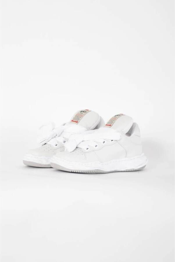 Mihara Yasuhiro Leren Wayne Sneakers met Geperforeerde Neus White Heren