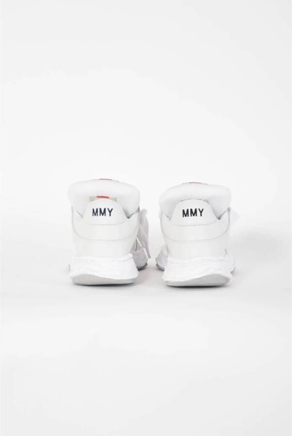 Mihara Yasuhiro Leren Wayne Sneakers met Geperforeerde Neus White Heren