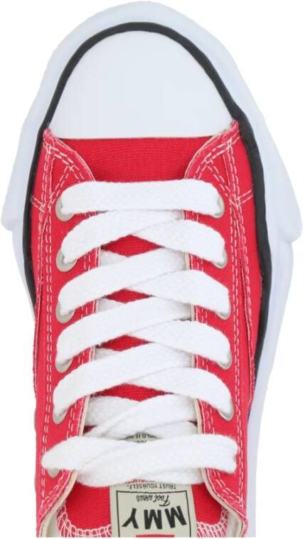 Mihara Yasuhiro Rode canvas lage sneakers Red Dames