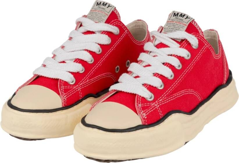 Mihara Yasuhiro Rode Canvas Lage Sneakers Red Heren