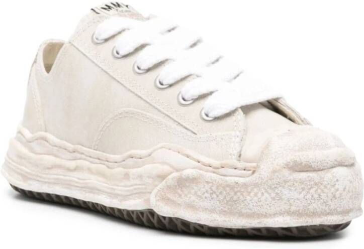 Mihara Yasuhiro Witte lage sneaker van leer White Dames