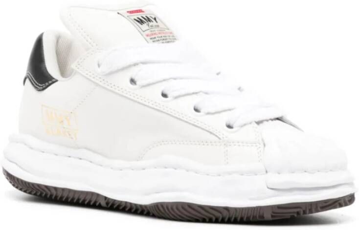 Mihara Yasuhiro Witte Leren Puffer Lage Top Sneaker White Heren