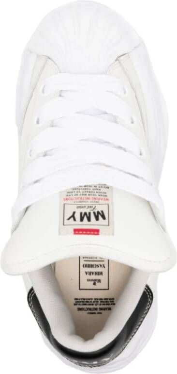 Mihara Yasuhiro Witte Leren Puffer Lage Top Sneaker White Heren