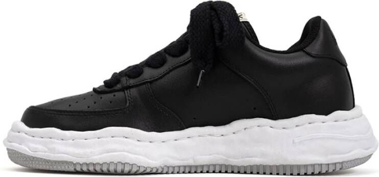 Mihara Yasuhiro Zwarte leren originele zool sneakers Black Dames