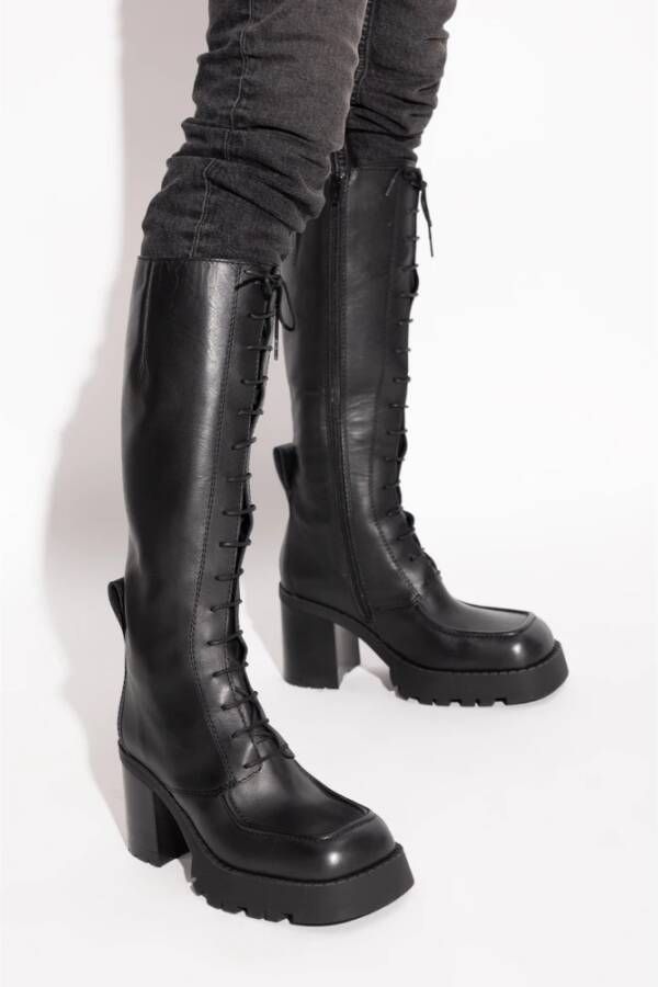 Miista Kniehoge veterschoenen Grit Black Dames