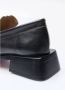 Miista Vierkante Neus Leren Loafers met Blokhak Black Dames - Thumbnail 6