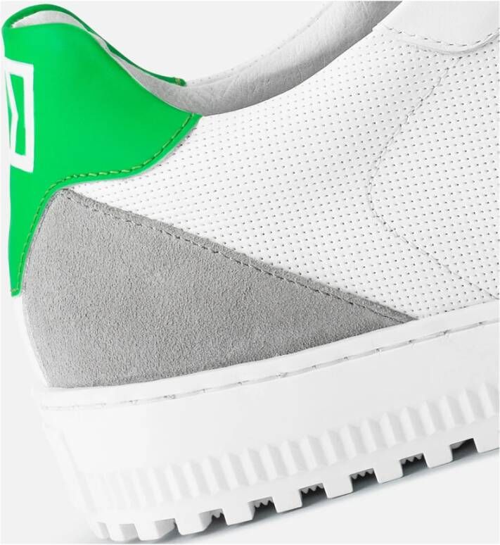 Mikakus Barcelona Groene Fluor Sneakers White Dames