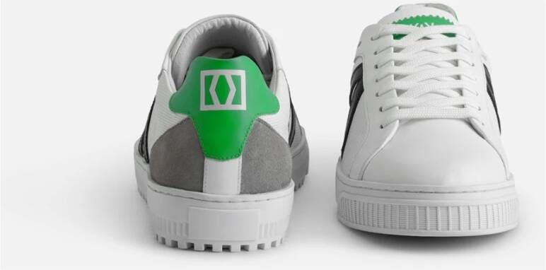 Mikakus Barcelona Groene Fluor Sneakers White Dames