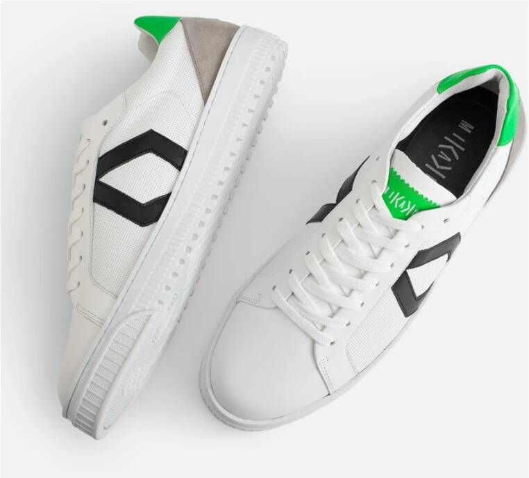 Mikakus Barcelona Groene Fluor Sneakers White Dames