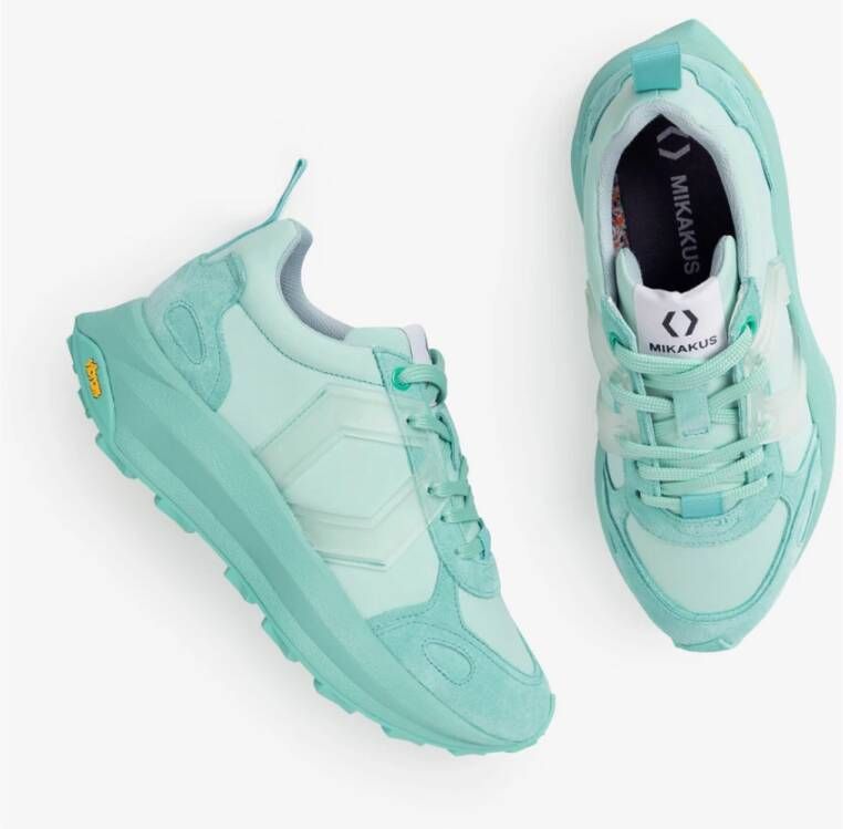 Mikakus Barcelona Turquoise Mono-Aqua Sneakers Blue Dames