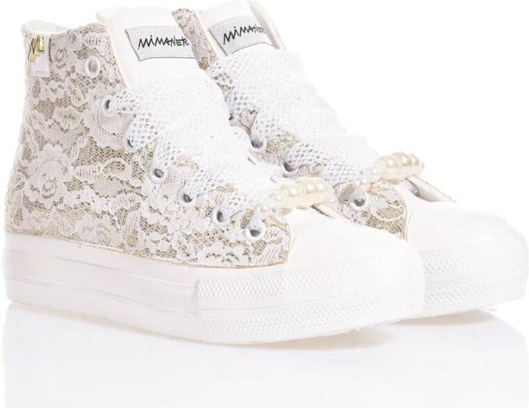 Mimanera Gouden Platform Sneakers voor Vrouwen White Dames