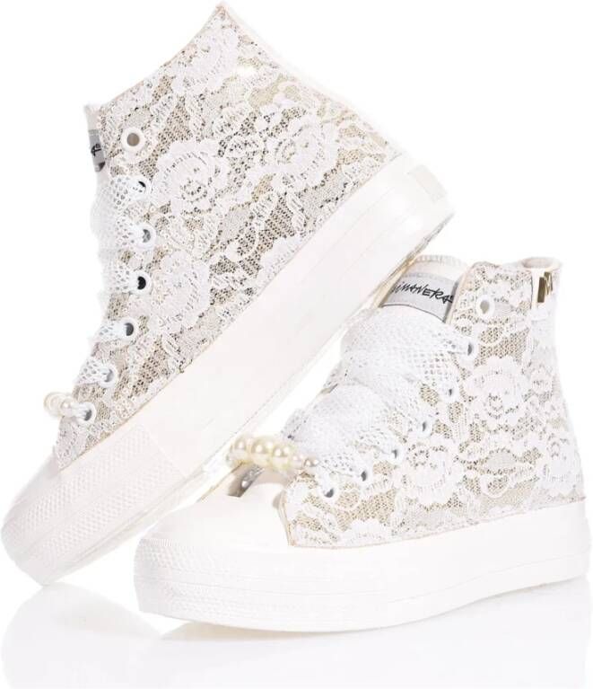 Mimanera Gouden Platform Sneakers voor Vrouwen White Dames