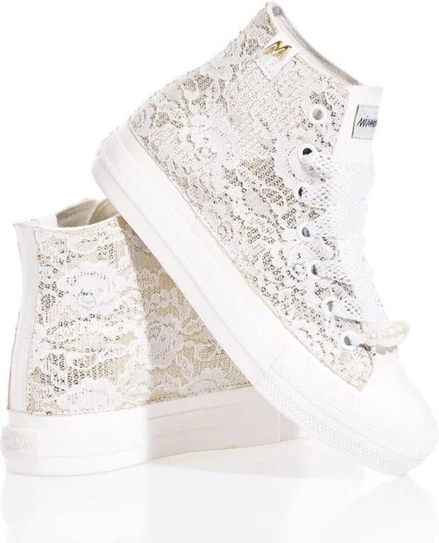 Mimanera Gouden Platform Sneakers voor Vrouwen White Dames