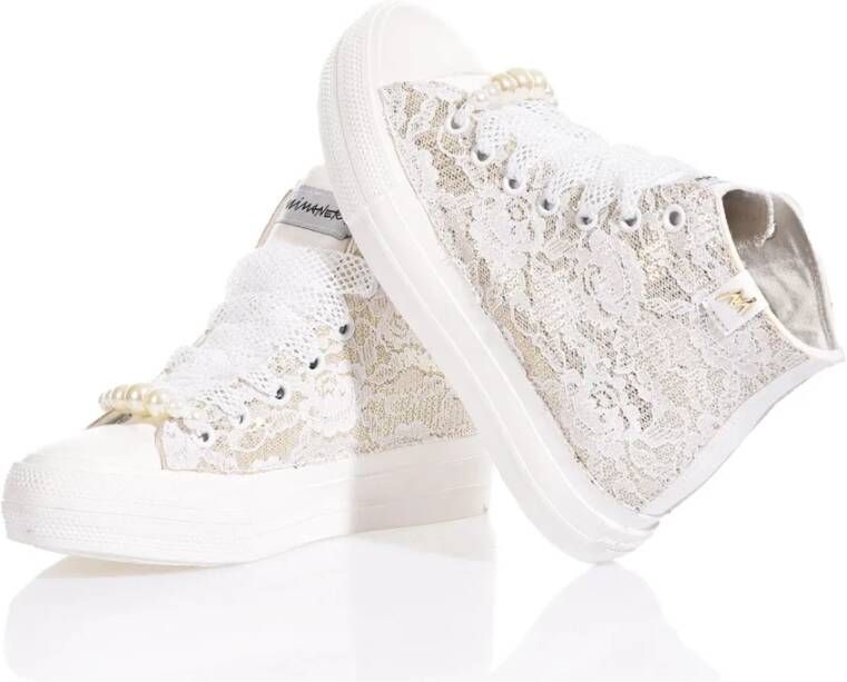 Mimanera Gouden Platform Sneakers voor Vrouwen White Dames