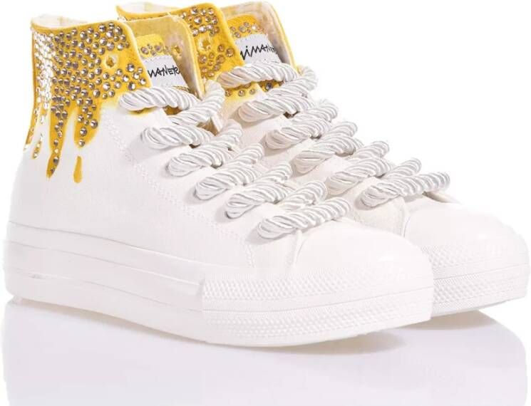 Mimanera Handgemaakte Wit Goud Sneakers White Dames