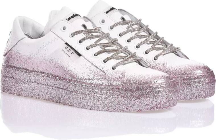 Mimanera Handgemaakte Wit Roze Sneakers Pink Dames