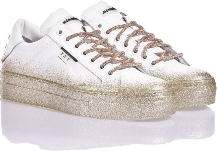 Mimanera Handgemaakte Witte Champagne Sneakers White Dames