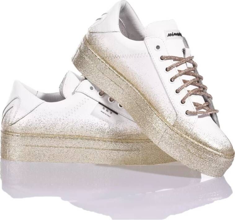 Mimanera Handgemaakte Witte Champagne Sneakers White Dames