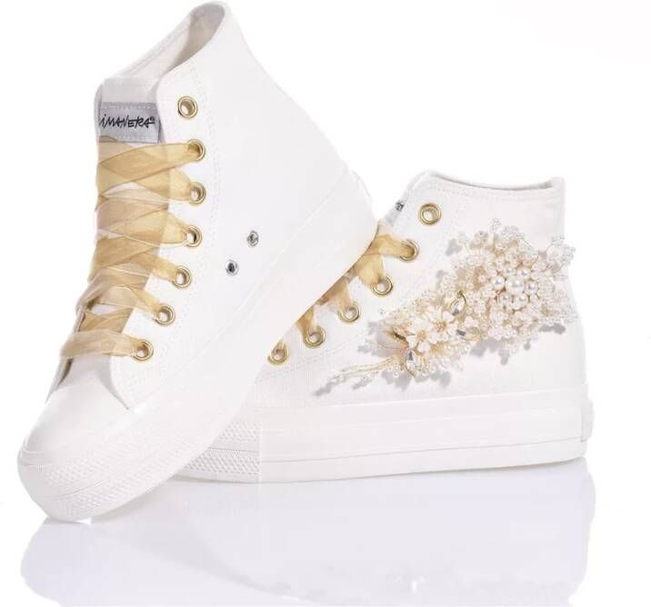 Mimanera Witte Kant Platform Sneakers White Dames