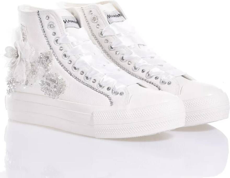 Mimanera Zilver Wit Platform Sneakers White Dames