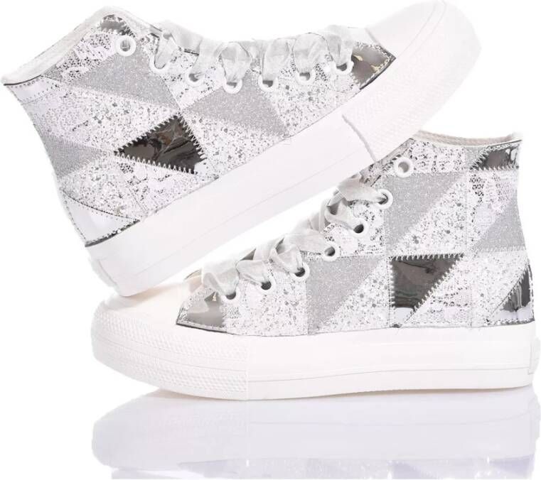 Mimanera Zilveren Platform Sneakers voor Vrouwen Gray Dames