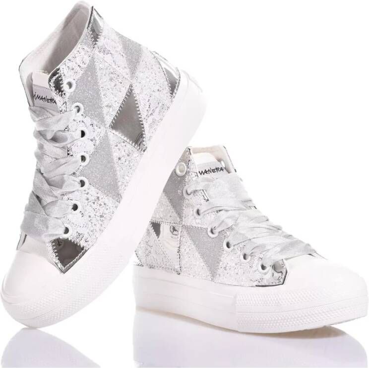 Mimanera Zilveren Platform Sneakers voor Vrouwen Gray Dames