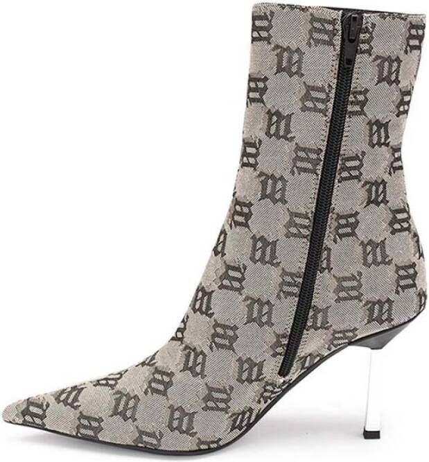 Misbhv Beige Monogram Enkellaars Beige Dames