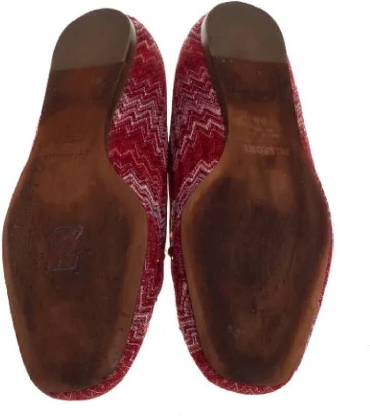 Missoni Pre-owned Fabric flats Red Dames