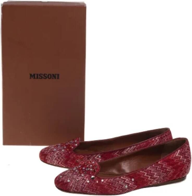 Missoni Pre-owned Fabric flats Red Dames