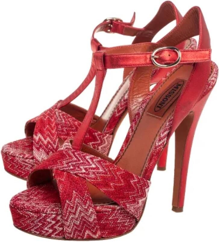 Missoni Pre-owned Leather sandals Red Dames