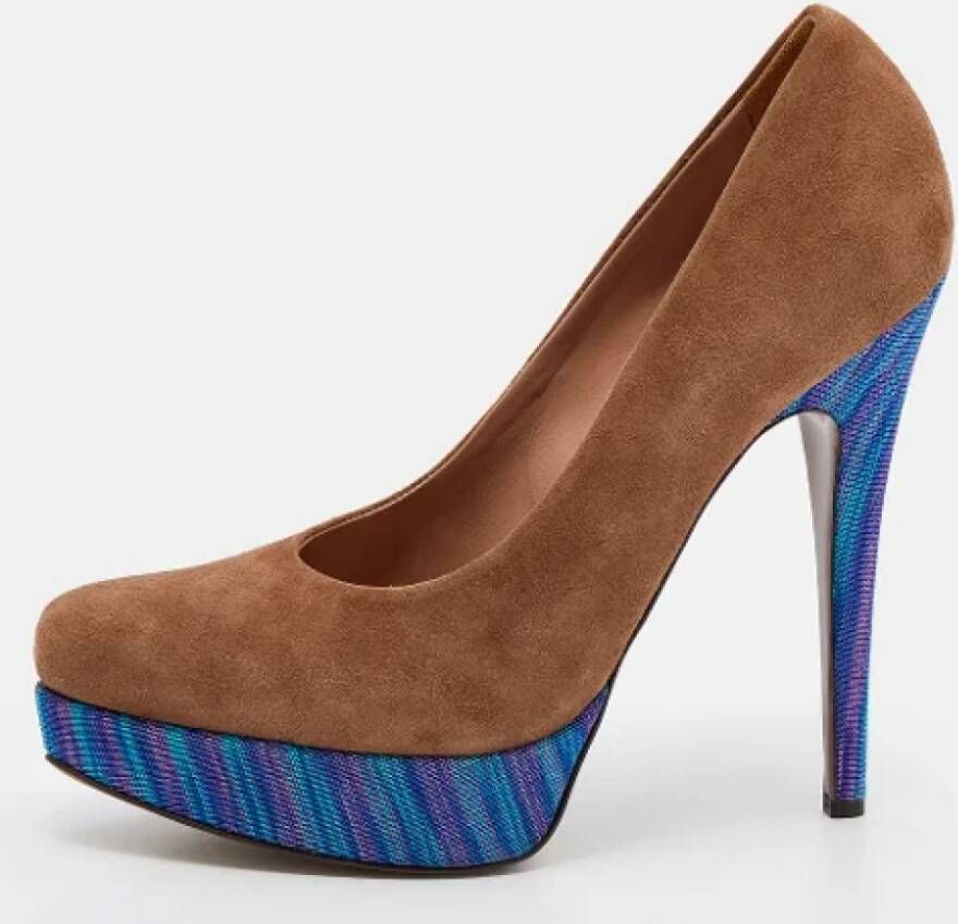 Missoni Pre-owned Suede heels Brown Dames