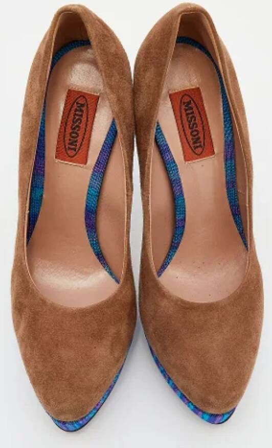 Missoni Pre-owned Suede heels Brown Dames