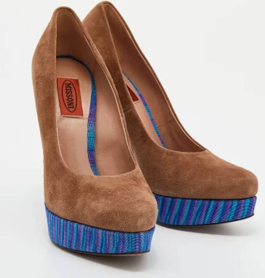 Missoni Pre-owned Suede heels Brown Dames