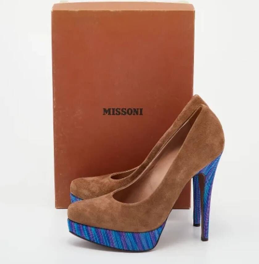 Missoni Pre-owned Suede heels Brown Dames