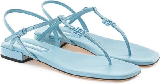 Miu Blauwe Patent Sandalen Blue Dames