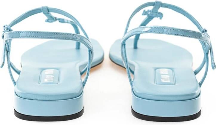 Miu Blauwe Patent Sandalen Blue Dames