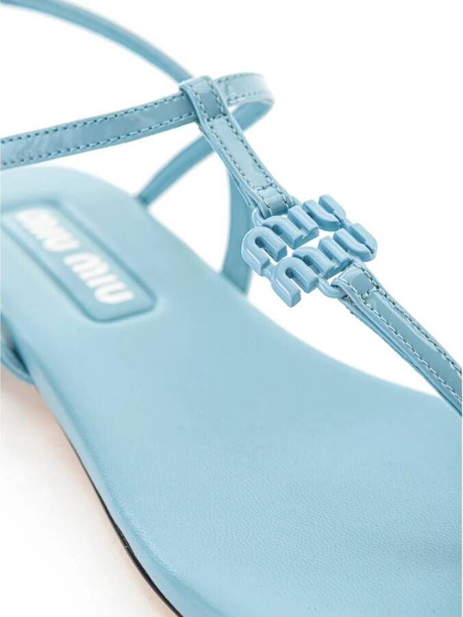 Miu Blauwe Patent Sandalen Blue Dames