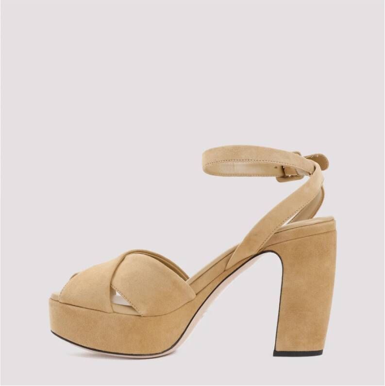 Miu Ecru Suède Sandalen Beige Dames