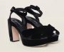 Miu Fluwelen Sandalen met Gebogen Hak Black Dames - Thumbnail 2