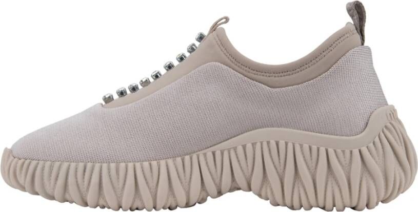 Miu Instapmodel Damesneakers met Strass Detail Beige Dames