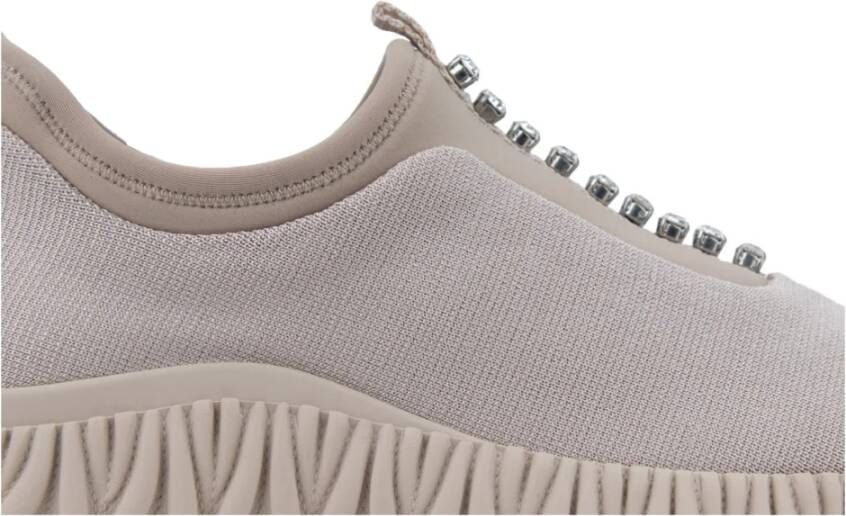 Miu Instapmodel Damesneakers met Strass Detail Beige Dames