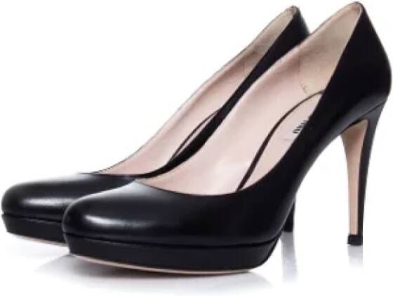 Miu Leather heels Black Dames