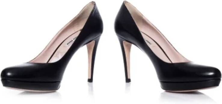 Miu Leather heels Black Dames