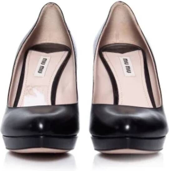 Miu Leather heels Black Dames