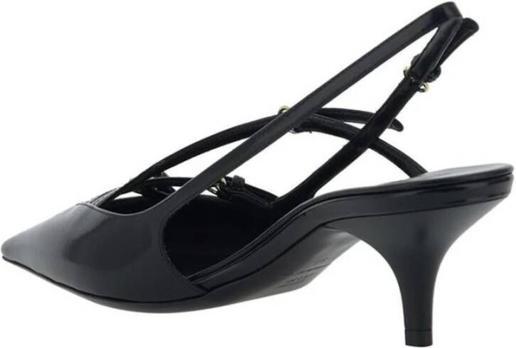 Miu Leren Kitten Heel Pumps met Bandjes Black Dames