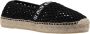 Miu Mesh Slip-On Espadrilles met Logo Patch Black Dames - Thumbnail 2